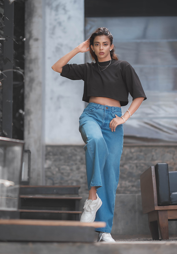BLUE WIDE LEG PANT